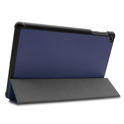 ENKAY PU Leather + Plastic Bottom Case with Three-folding Holder for Galaxy Tab A 10.1 (2019) T510 / T515(Dark Blue) by ENKAY