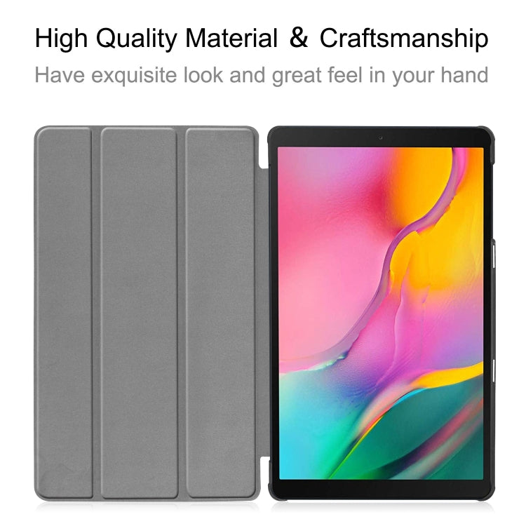 ENKAY PU Leather + Plastic Bottom Case with Three-folding Holder for Galaxy Tab A 10.1 (2019) T510 / T515(Dark Blue) by ENKAY