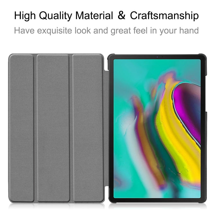 ENKAY High Quality PU Leather + Plastic Bottom Smart Case with Three-folding Holder for Samsung Galaxy Tab S5e 10.5 T720 / T725(Black) by ENKAY