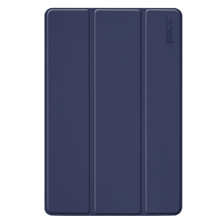 ENKAY High Quality PU Leather + Plastic Bottom Smart Case with Three-folding Holder for Samsung Galaxy Tab S5e 10.5 T720 / T725(Dark Blue) by ENKAY