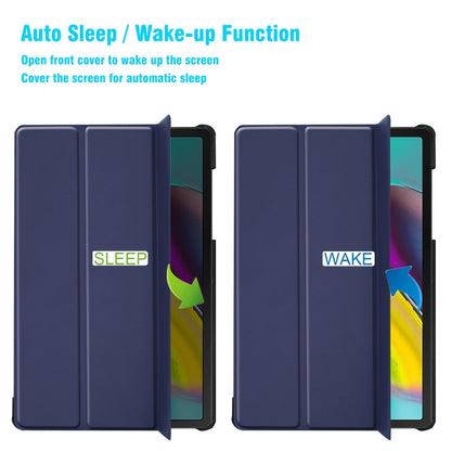 ENKAY High Quality PU Leather + Plastic Bottom Smart Case with Three-folding Holder for Samsung Galaxy Tab S5e 10.5 T720 / T725(Dark Blue) by ENKAY