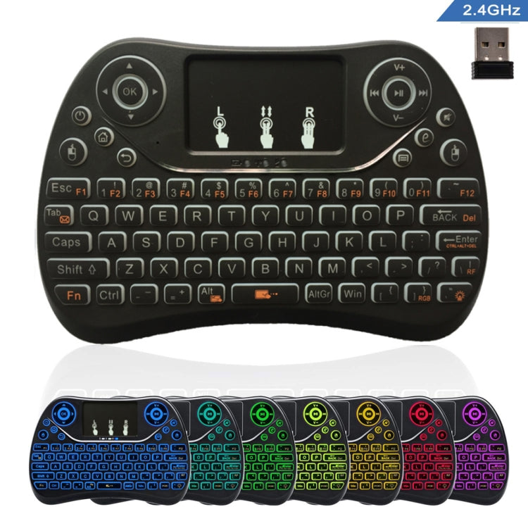 I8 Max 2.4GHz Mini Wireless Keyboard with Touchpad Rechargeable Fly Air Mouse Smart Game 7-color Backlit by bashfashion