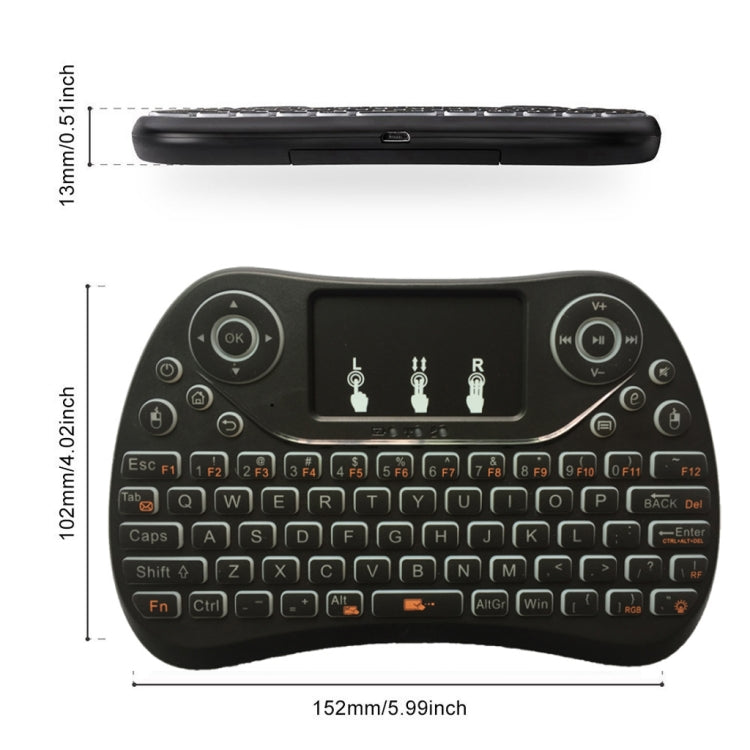 I8 Max 2.4GHz Mini Wireless Keyboard with Touchpad Rechargeable Fly Air Mouse Smart Game 7-color Backlit by bashfashion