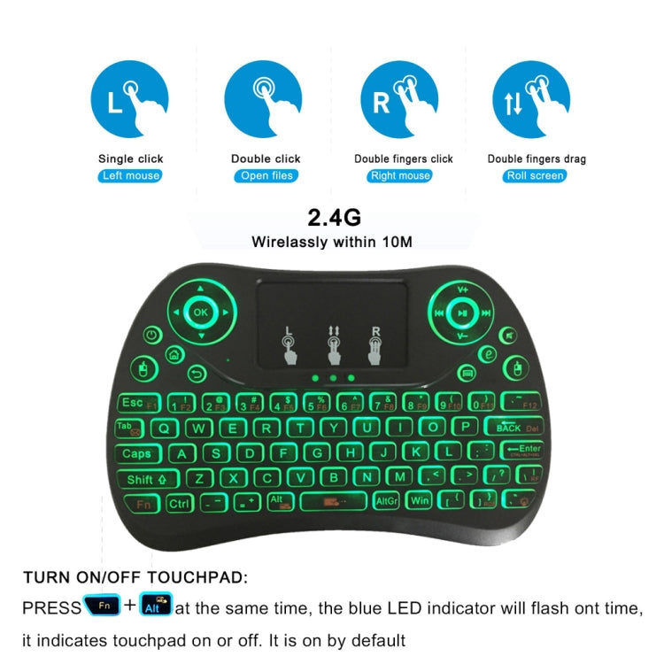 I8 Max 2.4GHz Mini Wireless Keyboard with Touchpad Rechargeable Fly Air Mouse Smart Game 7-color Backlit by bashfashion