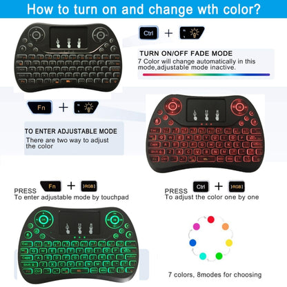 I8 Max 2.4GHz Mini Wireless Keyboard with Touchpad Rechargeable Fly Air Mouse Smart Game 7-color Backlit by bashfashion
