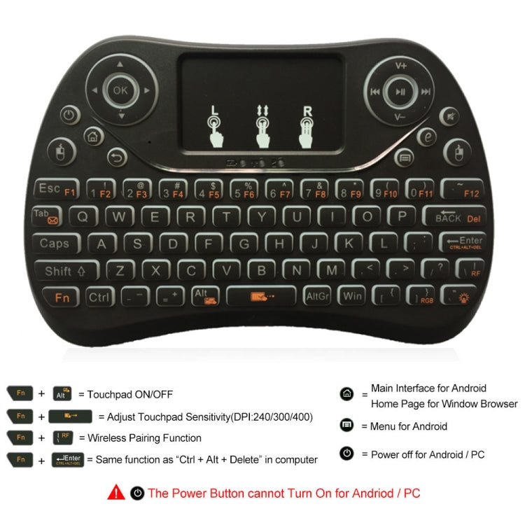 I8 Max 2.4GHz Mini Wireless Keyboard with Touchpad Rechargeable Fly Air Mouse Smart Game 7-color Backlit by bashfashion