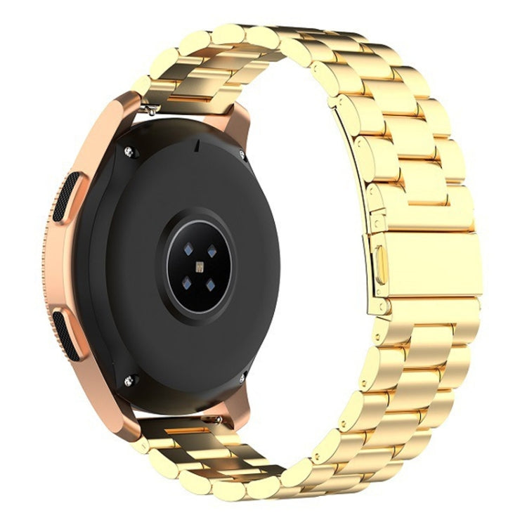For Huawei GT2/GT/Samsung Galaxy Watch 46mm R800/Samsung Gear S3 22mm 3-Beads Stainless Steel Watch Band(Gold) by bashfashion