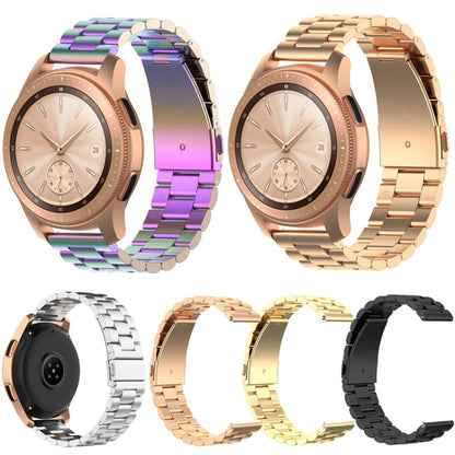 For Huawei GT2/GT/Samsung Galaxy Watch 46mm R800/Samsung Gear S3 22mm 3-Beads Stainless Steel Watch Band(Gold) by bashfashion