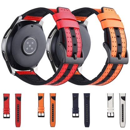 22mm For Huawei Watch GT2e / GT2 46mm Silicone Skin Carbon Fiber Watch Band(Red) by bashfashion