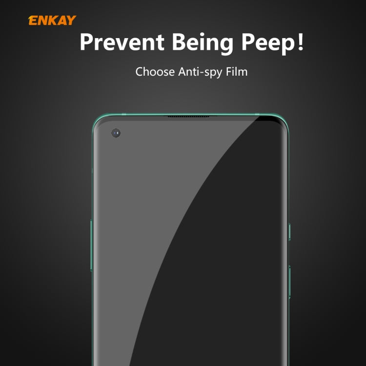For OnePlus 8 ENKAY Hat-Prince 0.26mm 9H 3D Curved Heat Bending Privacy Anti-spy Full Screen Tempered Glass Film by ENKAY