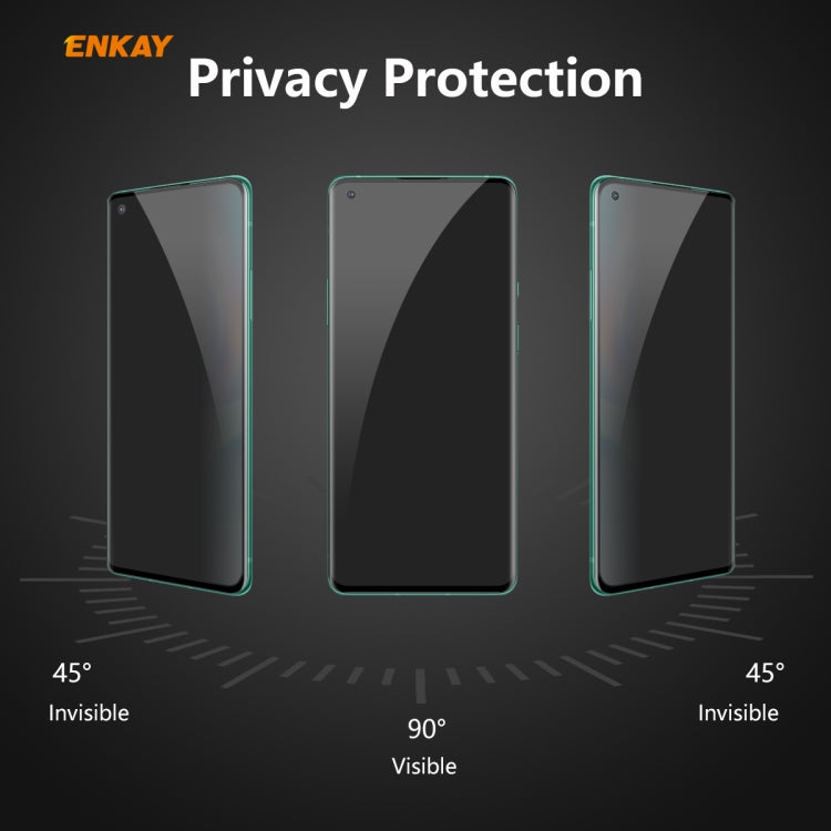 For OnePlus 8 ENKAY Hat-Prince 0.26mm 9H 3D Curved Heat Bending Privacy Anti-spy Full Screen Tempered Glass Film by ENKAY