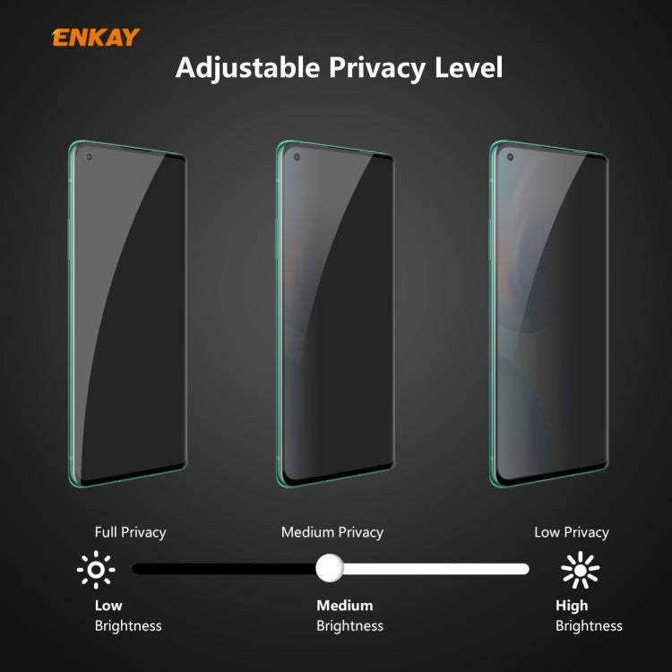 For OnePlus 8 ENKAY Hat-Prince 0.26mm 9H 3D Curved Heat Bending Privacy Anti-spy Full Screen Tempered Glass Film by ENKAY