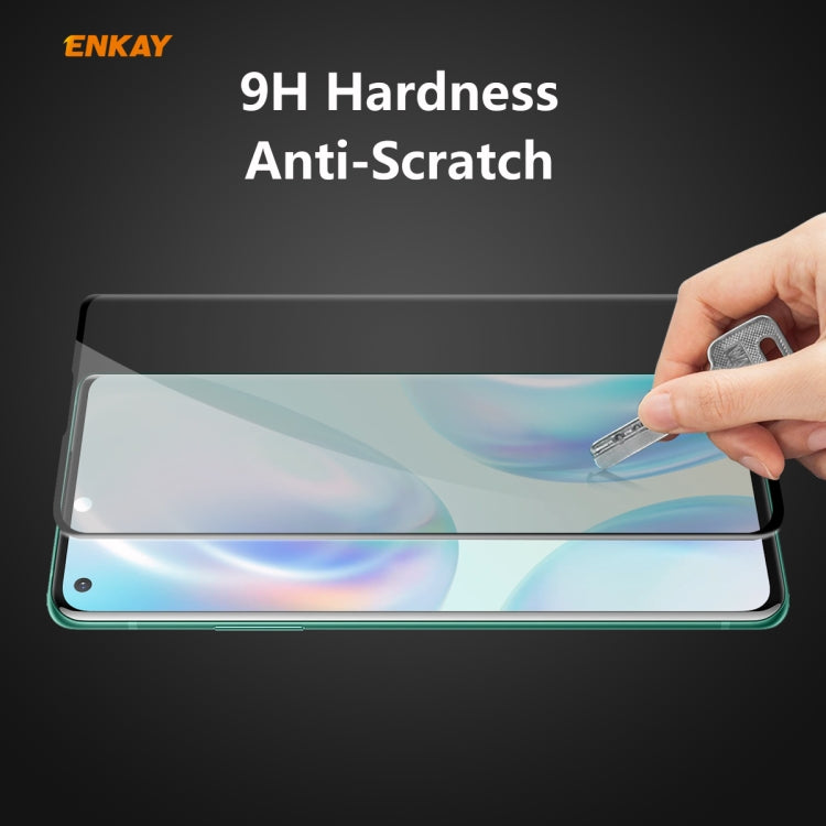 For OnePlus 8 ENKAY Hat-Prince 0.26mm 9H 3D Curved Heat Bending Privacy Anti-spy Full Screen Tempered Glass Film by ENKAY