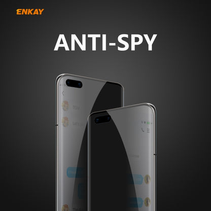 For Huawei P40 Pro ENKAY Hat-Prince 0.26mm 9H 3D Curved Heat Bending Privacy Anti-spy Full Screen Tempered Glass Film by ENKAY