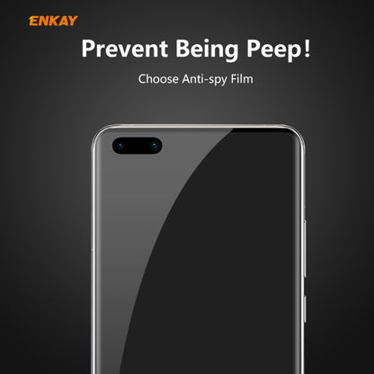 For Huawei P40 Pro ENKAY Hat-Prince 0.26mm 9H 3D Curved Heat Bending Privacy Anti-spy Full Screen Tempered Glass Film by ENKAY