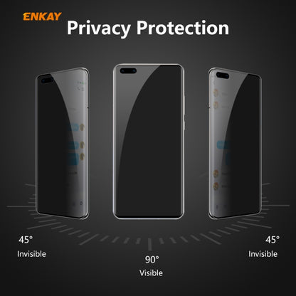 For Huawei P40 Pro ENKAY Hat-Prince 0.26mm 9H 3D Curved Heat Bending Privacy Anti-spy Full Screen Tempered Glass Film by ENKAY