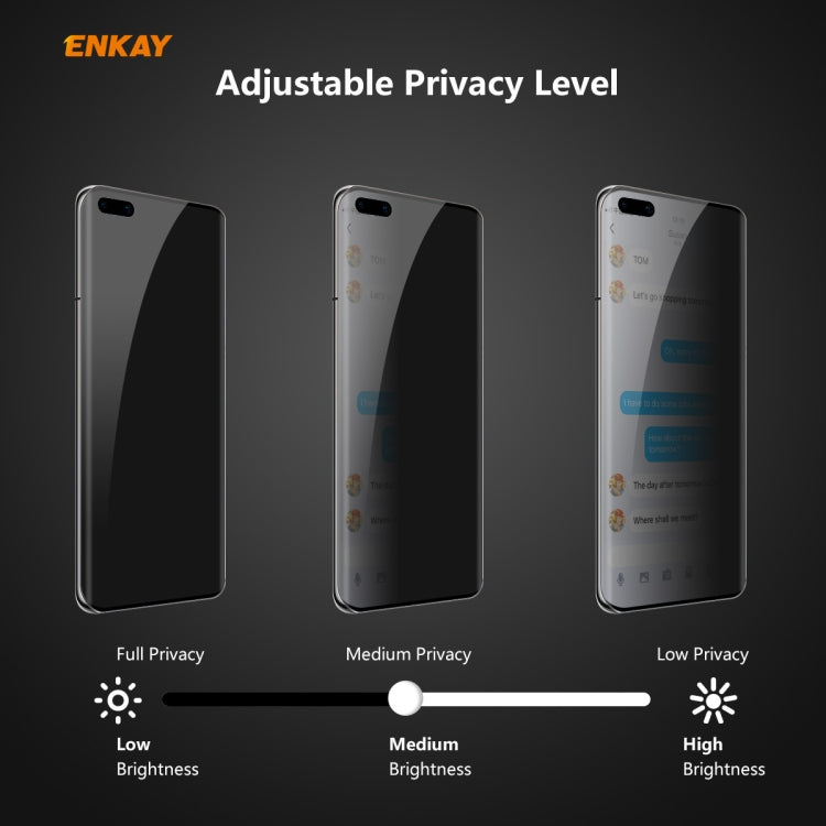For Huawei P40 Pro ENKAY Hat-Prince 0.26mm 9H 3D Curved Heat Bending Privacy Anti-spy Full Screen Tempered Glass Film by ENKAY