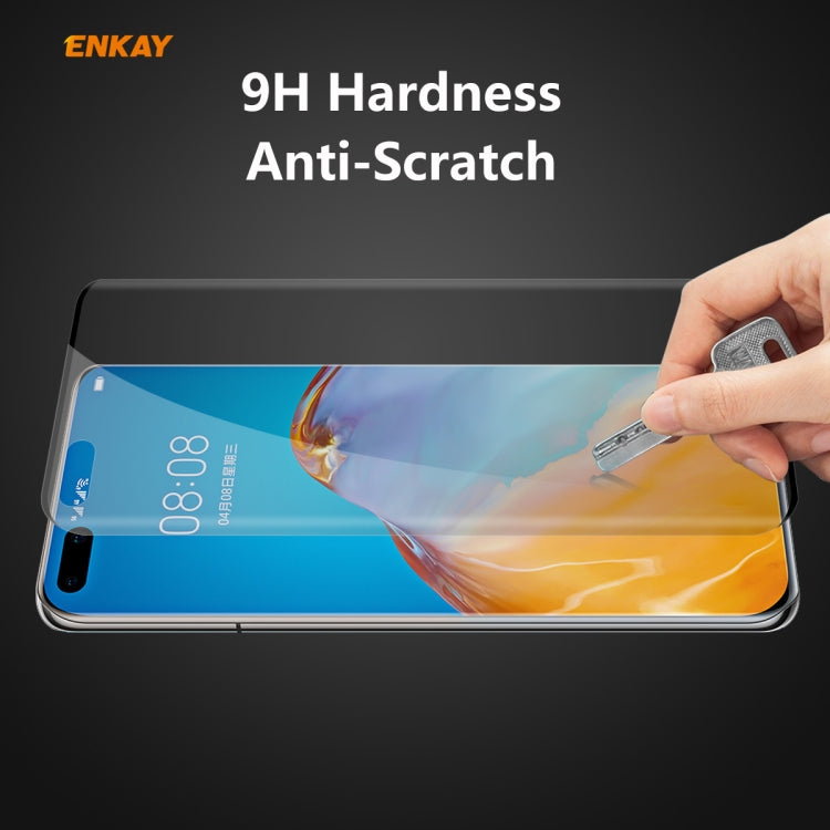 For Huawei P40 Pro ENKAY Hat-Prince 0.26mm 9H 3D Curved Heat Bending Privacy Anti-spy Full Screen Tempered Glass Film by ENKAY