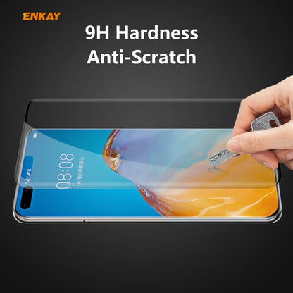 For Huawei P40 Pro ENKAY Hat-Prince 0.26mm 9H 3D Curved Heat Bending Privacy Anti-spy Full Screen Tempered Glass Film by ENKAY