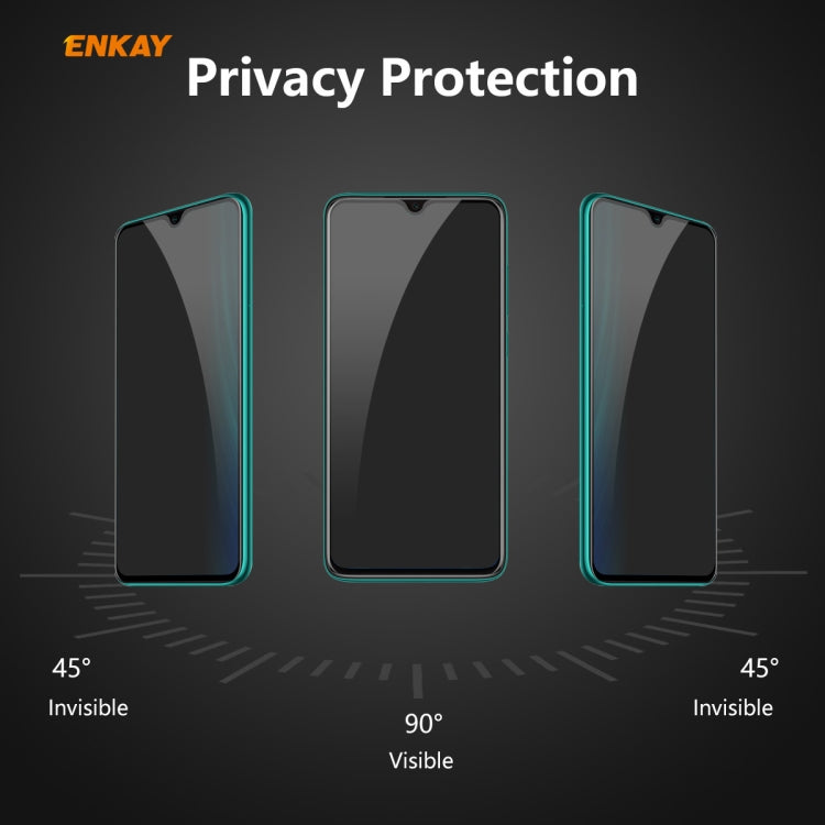 For Xiaomi Redmi Note 8 Pro ENKAY Hat-Prince 0.26mm 9H 6D Privacy Anti-spy Full Screen Tempered Glass Film by ENKAY