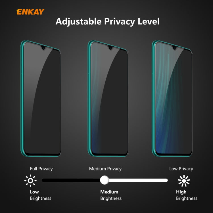 For Xiaomi Redmi Note 8 Pro ENKAY Hat-Prince 0.26mm 9H 6D Privacy Anti-spy Full Screen Tempered Glass Film by ENKAY