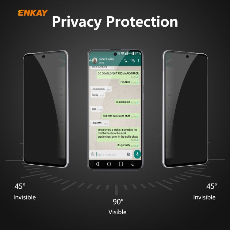 For Samsung Galaxy A71 ENKAY Hat-Prince 0.26mm 9H 6D Privacy Anti-spy Full Screen Tempered Glass Film by ENKAY