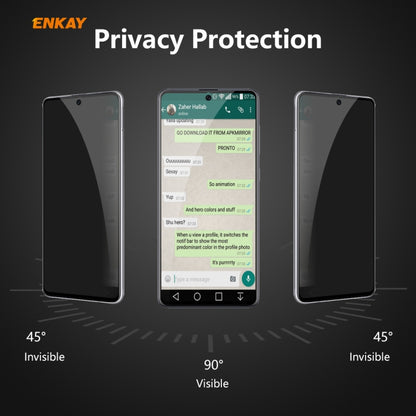 For Samsung Galaxy A71 ENKAY Hat-Prince 0.26mm 9H 6D Privacy Anti-spy Full Screen Tempered Glass Film by ENKAY