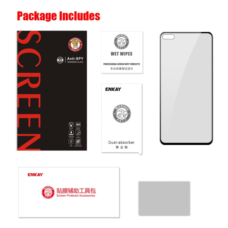 For HUAWEI P40 ENKAY Hat-Prince 0.26mm 9H 6D Privacy Anti-spy Full Screen Tempered Glass Film by ENKAY