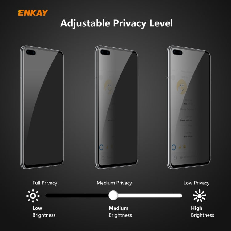 For HUAWEI P40 ENKAY Hat-Prince 0.26mm 9H 6D Privacy Anti-spy Full Screen Tempered Glass Film by ENKAY