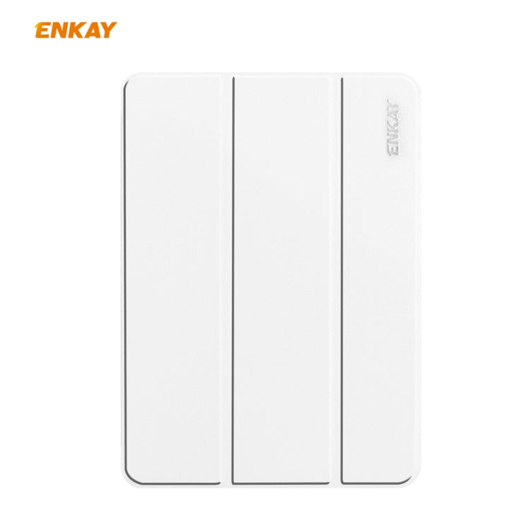 For iPad Pro 11 2022 / 2020 / 2021 ENKAY ENK-8001 Denim Pattern Horizontal Flip Leather Smart Tablet Case with Holder(White) by ENKAY