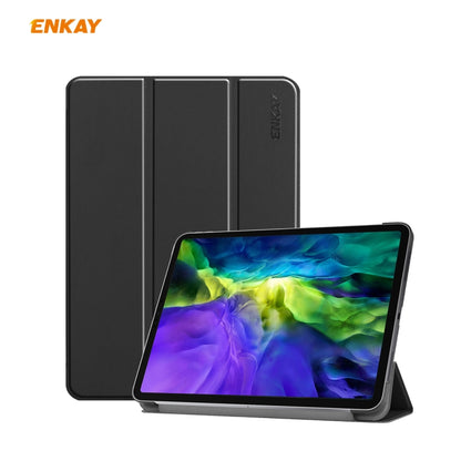 For iPad Pro 11 2022 / 2020 / 2021 ENKAY ENK-8001 Denim Pattern Horizontal Flip Leather Smart Tablet Case with Holder(Black) by ENKAY