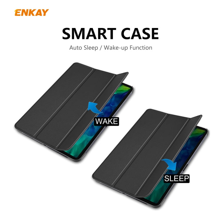 For iPad Pro 11 2022 / 2020 / 2021 ENKAY ENK-8001 Denim Pattern Horizontal Flip Leather Smart Tablet Case with Holder(Black) by ENKAY