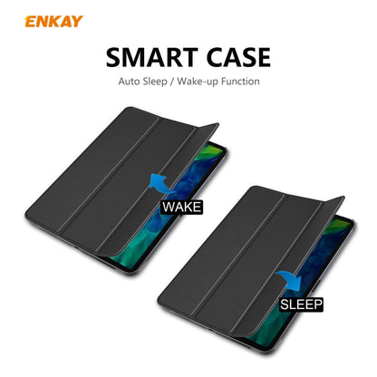 For iPad Pro 11 2022 / 2020 / 2021 ENKAY ENK-8001 Denim Pattern Horizontal Flip Leather Smart Tablet Case with Holder(Black) by ENKAY