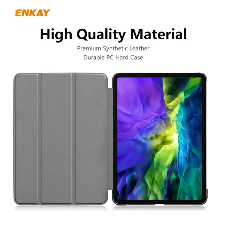 For iPad Pro 11 2022 / 2020 / 2021 ENKAY ENK-8001 Denim Pattern Horizontal Flip Leather Smart Tablet Case with Holder(Black) by ENKAY