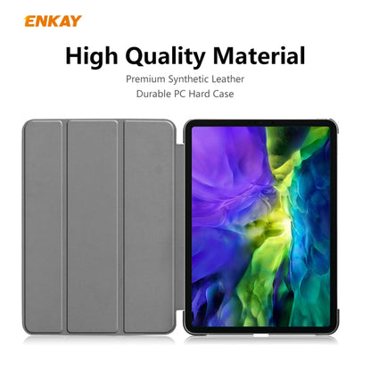 For iPad Pro 11 2022 / 2020 / 2021 ENKAY ENK-8001 Denim Pattern Horizontal Flip Leather Smart Tablet Case with Holder(Black) by ENKAY