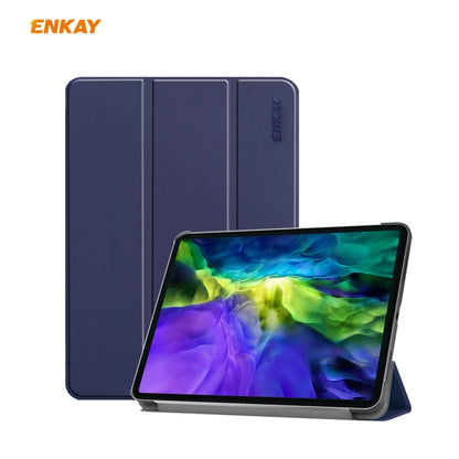 For iPad Pro 11 2022 / 2020 / 2021 ENKAY ENK-8001 Denim Pattern Horizontal Flip Leather Smart Tablet Case with Holder(Dark Blue) by ENKAY