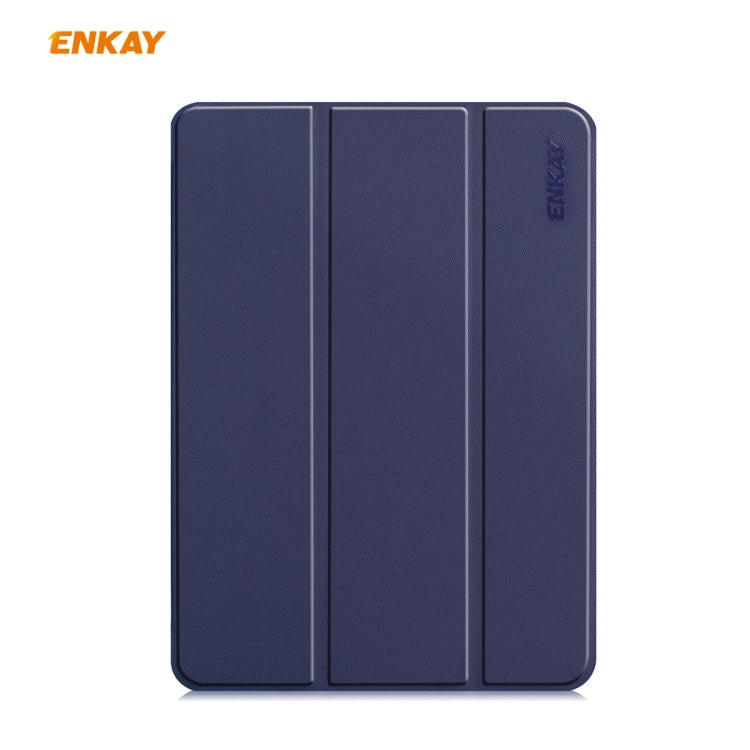 For iPad Pro 11 2022 / 2020 / 2021 ENKAY ENK-8001 Denim Pattern Horizontal Flip Leather Smart Tablet Case with Holder(Dark Blue) by ENKAY