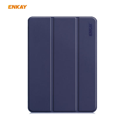 For iPad Pro 11 2022 / 2020 / 2021 ENKAY ENK-8001 Denim Pattern Horizontal Flip Leather Smart Tablet Case with Holder(Dark Blue) by ENKAY