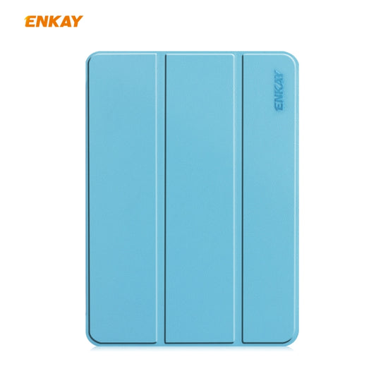For iPad Pro 11 2022 / 2020 / 2021 ENKAY ENK-8001 Denim Pattern Horizontal Flip Leather Smart Tablet Case with Holder (Light Blue) by ENKAY