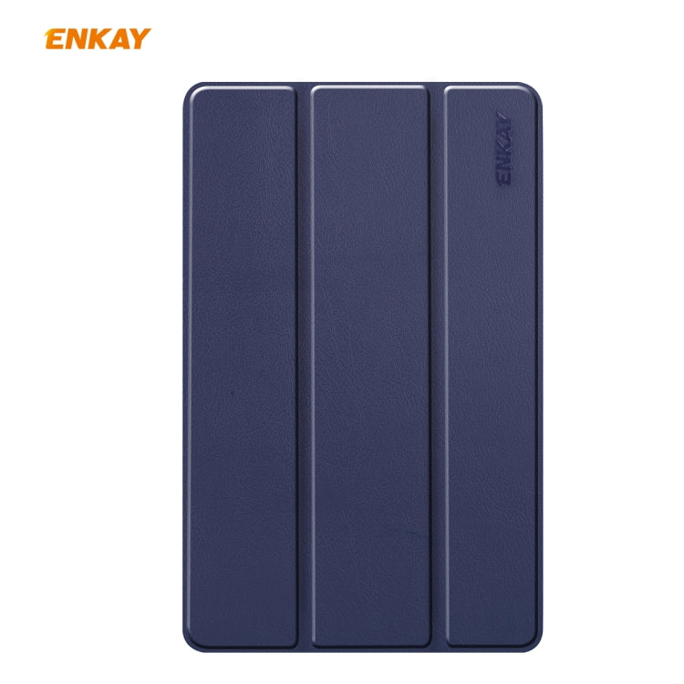 For Samsung Galaxy Tab S6 Lite P610 / P615 / Tab S6 Lite 2022 / P613 / P619 ENKAY 3-Fold Plastic Leather Smart Tablet Case(Dark Blue) by ENKAY