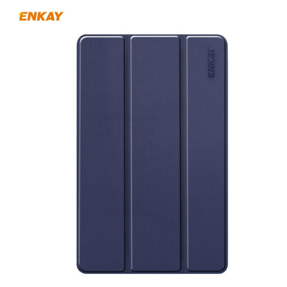 For Samsung Galaxy Tab S6 Lite P610 / P615 / Tab S6 Lite 2022 / P613 / P619 ENKAY 3-Fold Plastic Leather Smart Tablet Case(Dark Blue) by ENKAY