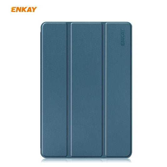 For Samsung Galaxy Tab S6 Lite P610 / P615 / Tab S6 Lite 2022 / P613 / P619 ENKAY Leather Smart Tablet Case with Pen Slot(Blackish Green) by ENKAY