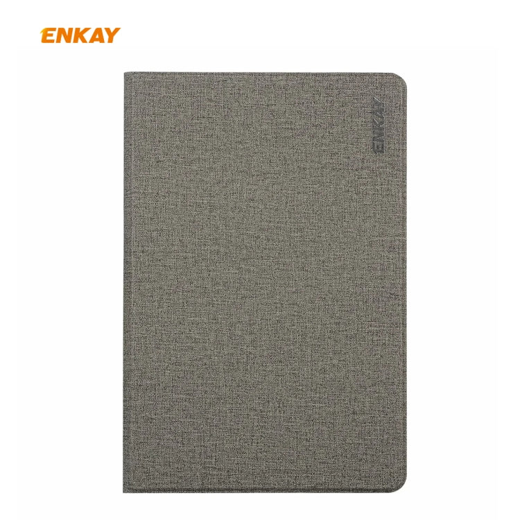 For Samsung Galaxy Tab S6 Lite P610 / P615 / Tab S6 Lite 2022 / P613 / P619 ENKAY Coarse Cloth Leather Smart Tablet Case(Grey) by ENKAY
