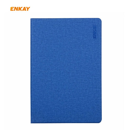 For Samsung Galaxy Tab S6 Lite P610 / P615 / Tab S6 Lite 2022 / P613 / P619 ENKAY Coarse Cloth Leather Smart Tablet Case(Blue) by ENKAY