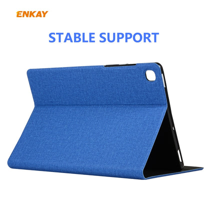 For Samsung Galaxy Tab S6 Lite P610 / P615 / Tab S6 Lite 2022 / P613 / P619 ENKAY Coarse Cloth Leather Smart Tablet Case(Blue) by ENKAY