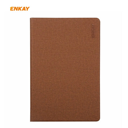 For Samsung Galaxy Tab S6 Lite P610 / P615 / Tab S6 Lite 2022 / P613 / P619 ENKAY Coarse Cloth Leather Smart Tablet Case(Brown) by ENKAY