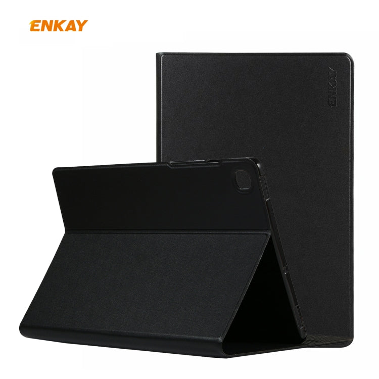For Samsung Galaxy Tab S6 Lite P610 / P615 / Tab S6 Lite 2022 / P613 / P619 ENKAY Elastic Leather Tablet Case with Holder(Black) by ENKAY