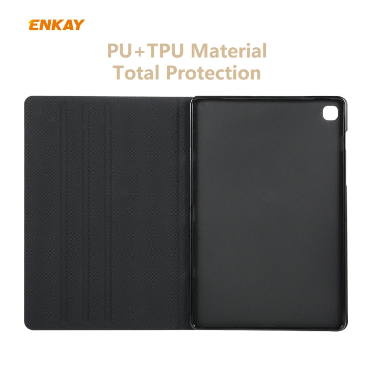 For Samsung Galaxy Tab S6 Lite P610 / P615 / Tab S6 Lite 2022 / P613 / P619 ENKAY Elastic Leather Tablet Case with Holder(Black) by ENKAY