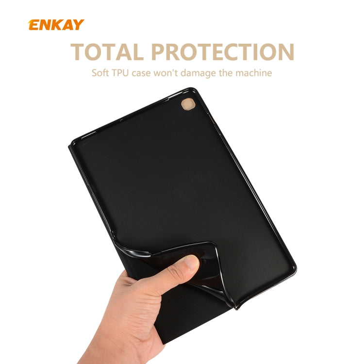For Samsung Galaxy Tab S6 Lite P610 / P615 / Tab S6 Lite 2022 / P613 / P619 ENKAY Elastic Leather Tablet Case with Holder(Black) by ENKAY
