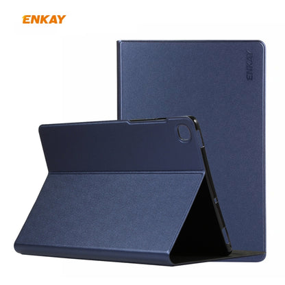 For Samsung Galaxy Tab S6 Lite P610 / P615 / Tab S6 Lite 2022 / P613 / P619 ENKAY Elastic Leather Tablet Case with Holder(Dark Blue) by ENKAY